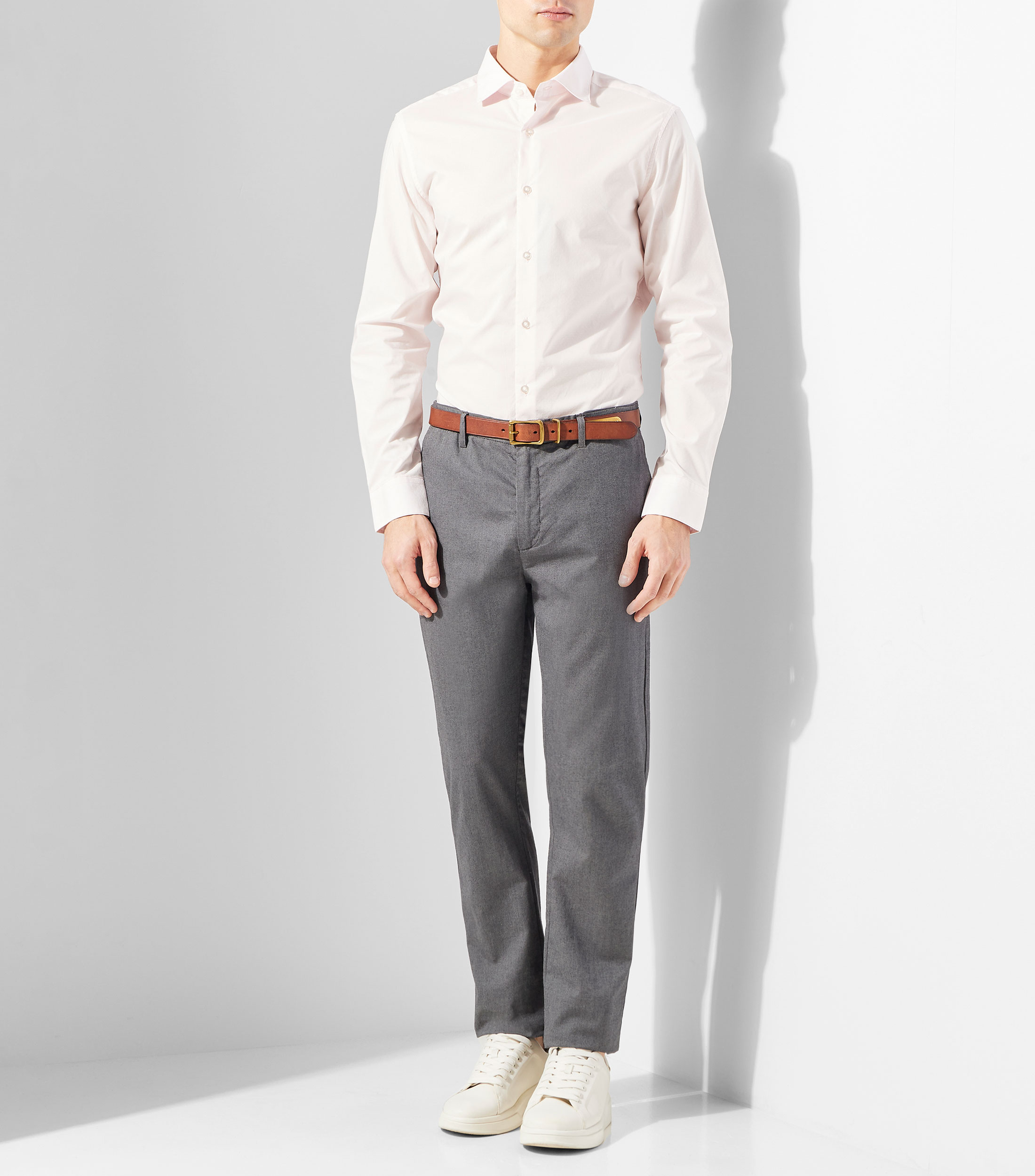 Camisa de vestir lisa manga larga Hombre